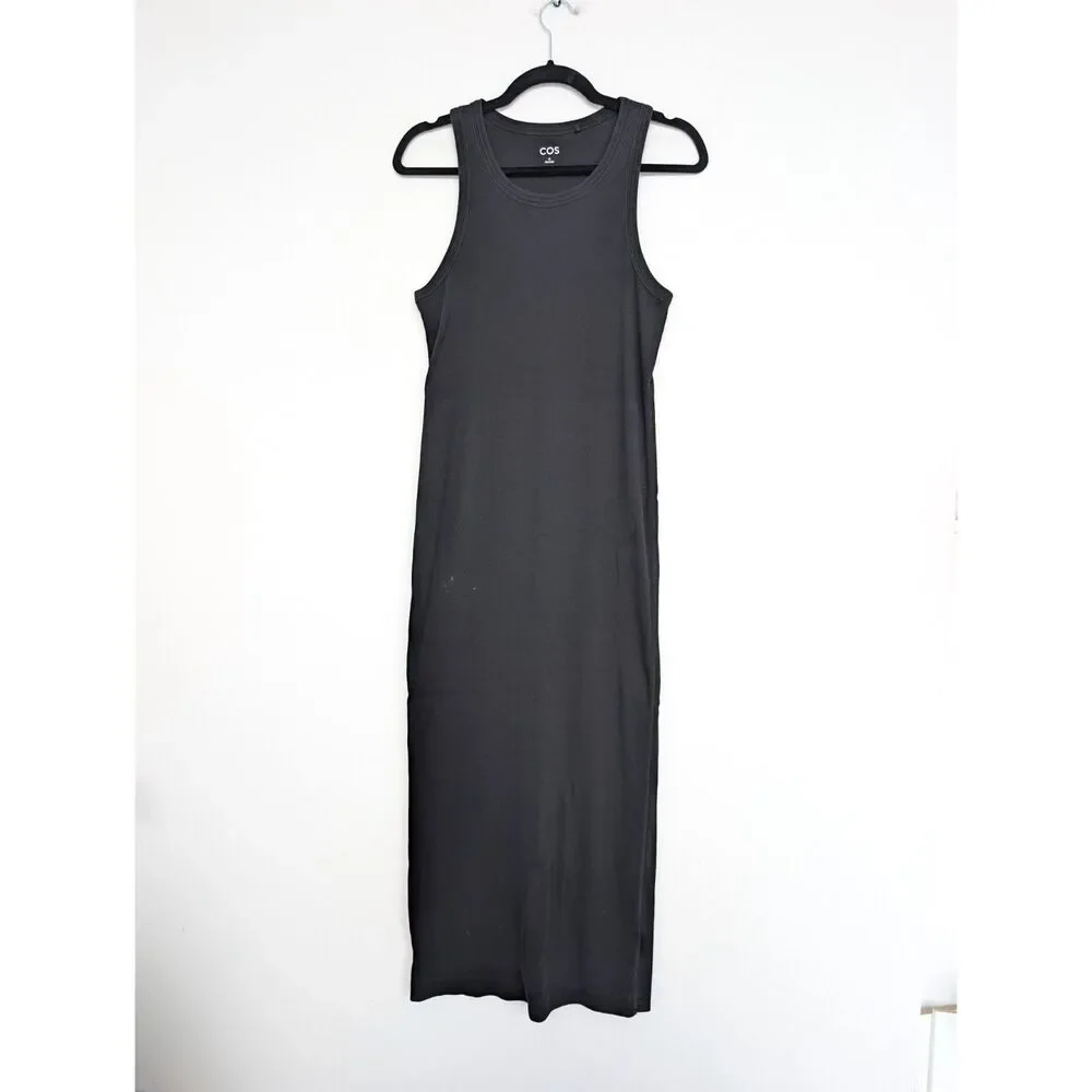 COS Rib Knit Sleeveless Black Bodycon Midi Maxi Dress Sz M Capsule Wardorbe